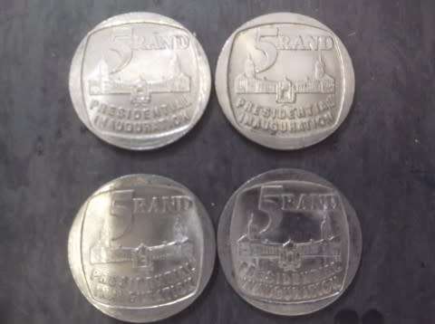 COINS : 4 X 1994 PRESIDENTIAL INNAUGURATION ( NELSON MANDELA )